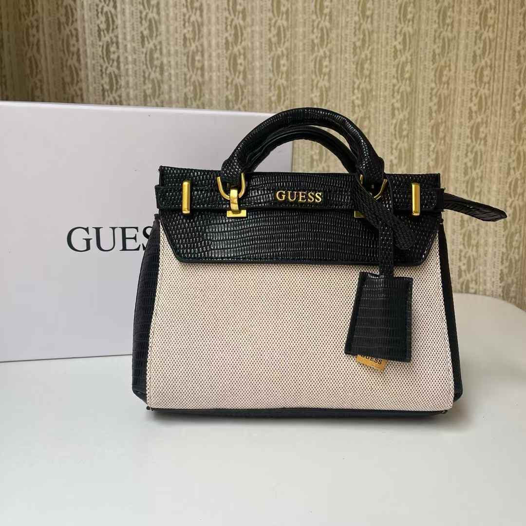 Guess Sestri Luxury Satchel Bag Black