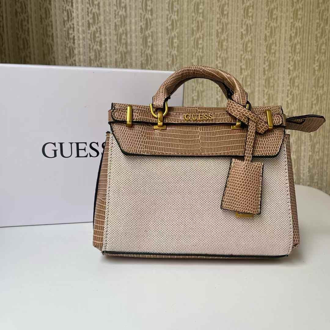 Guess Sestri Luxury Satchel Bag Brown