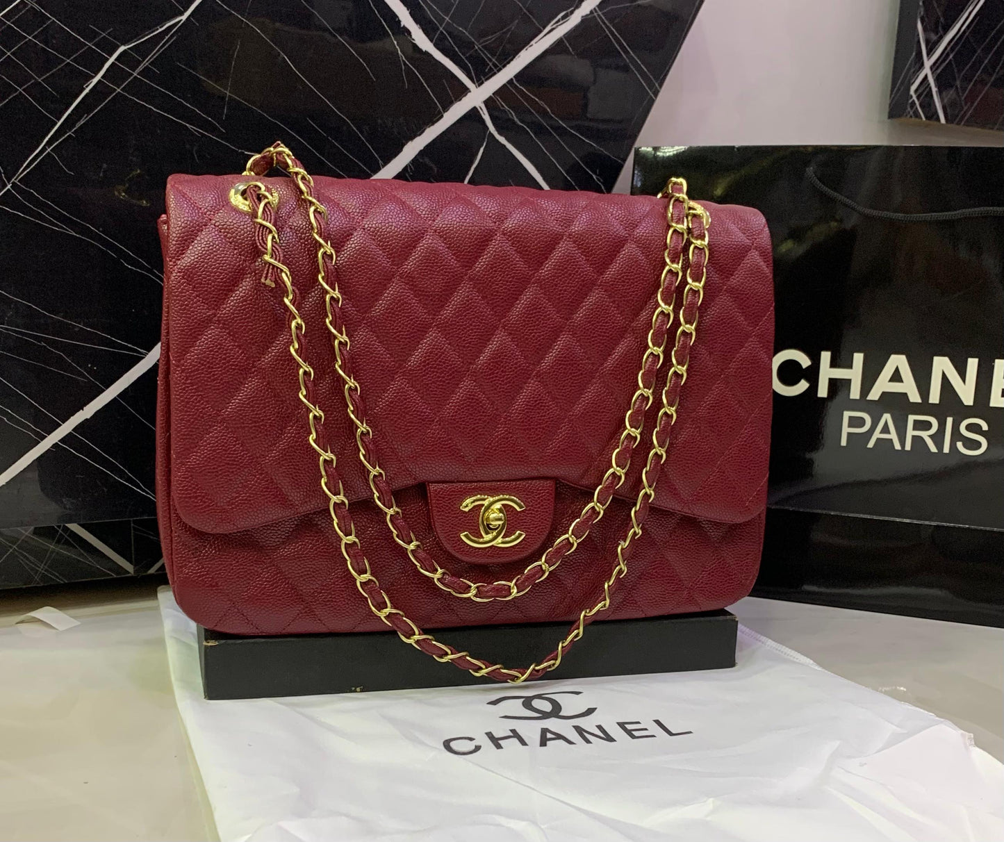 Famous Brand CC Cha-nel Classic Jumbo Size Shoulder Bag for Women