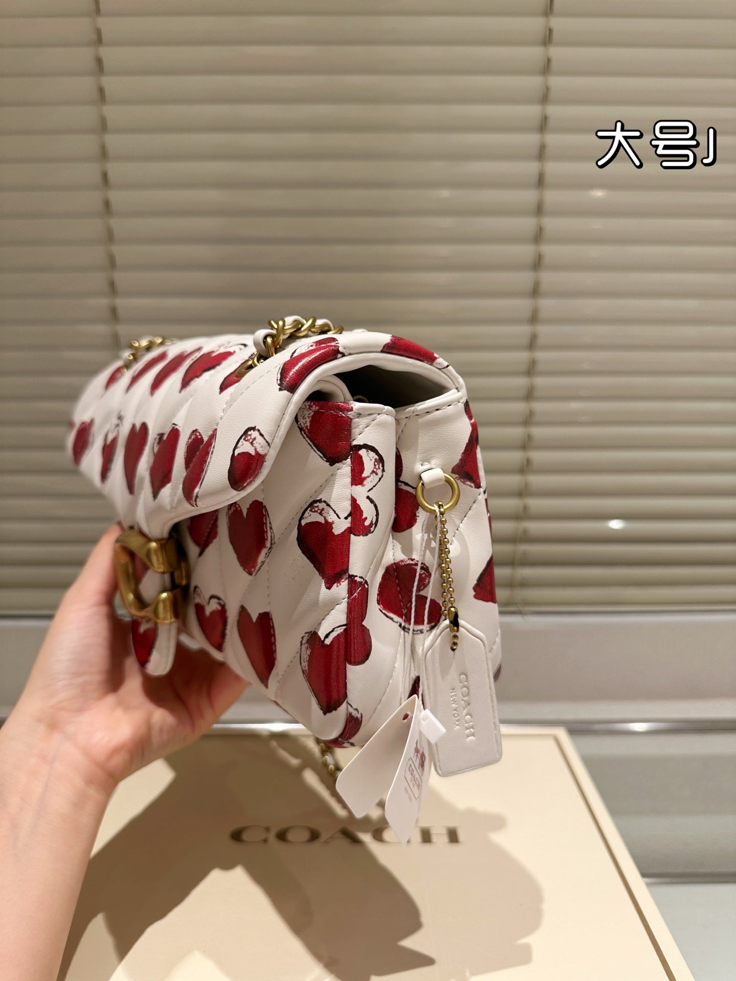 Luxury Brand Co-ach Tabby 20 Quilted with Heart Prints Shoulder Bag (Pre Order)