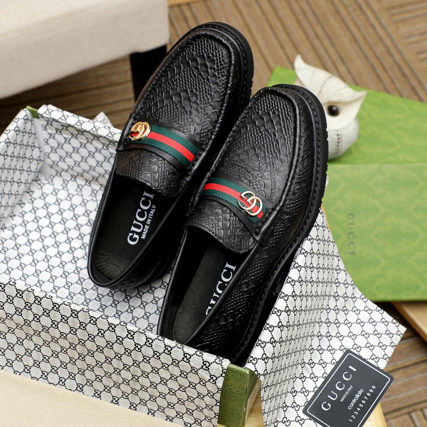 High Quality GG Gu-cci Leather Loafer Shoes for Men Pre Order