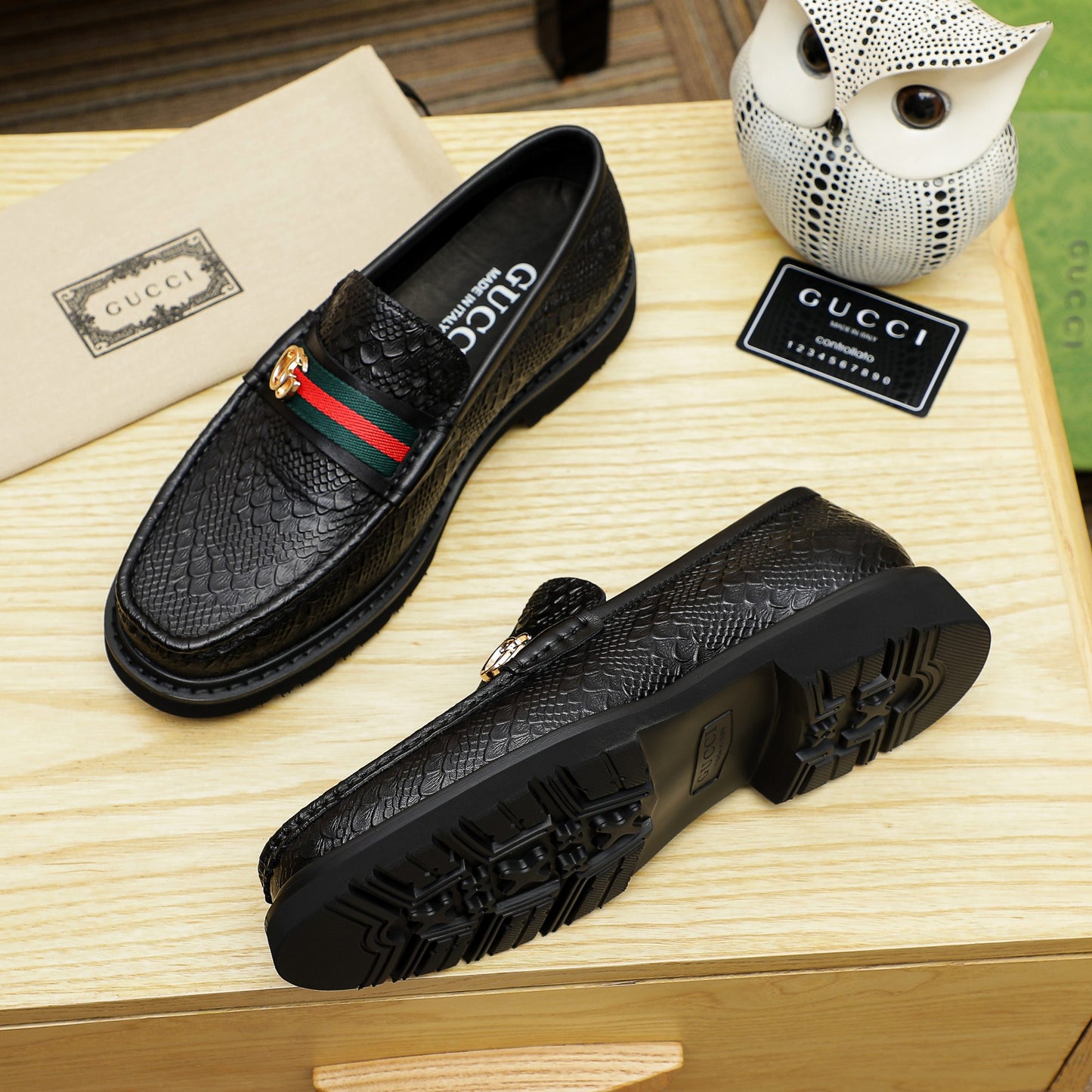 High Quality GG Gu-cci Leather Loafer Shoes for Men Pre Order