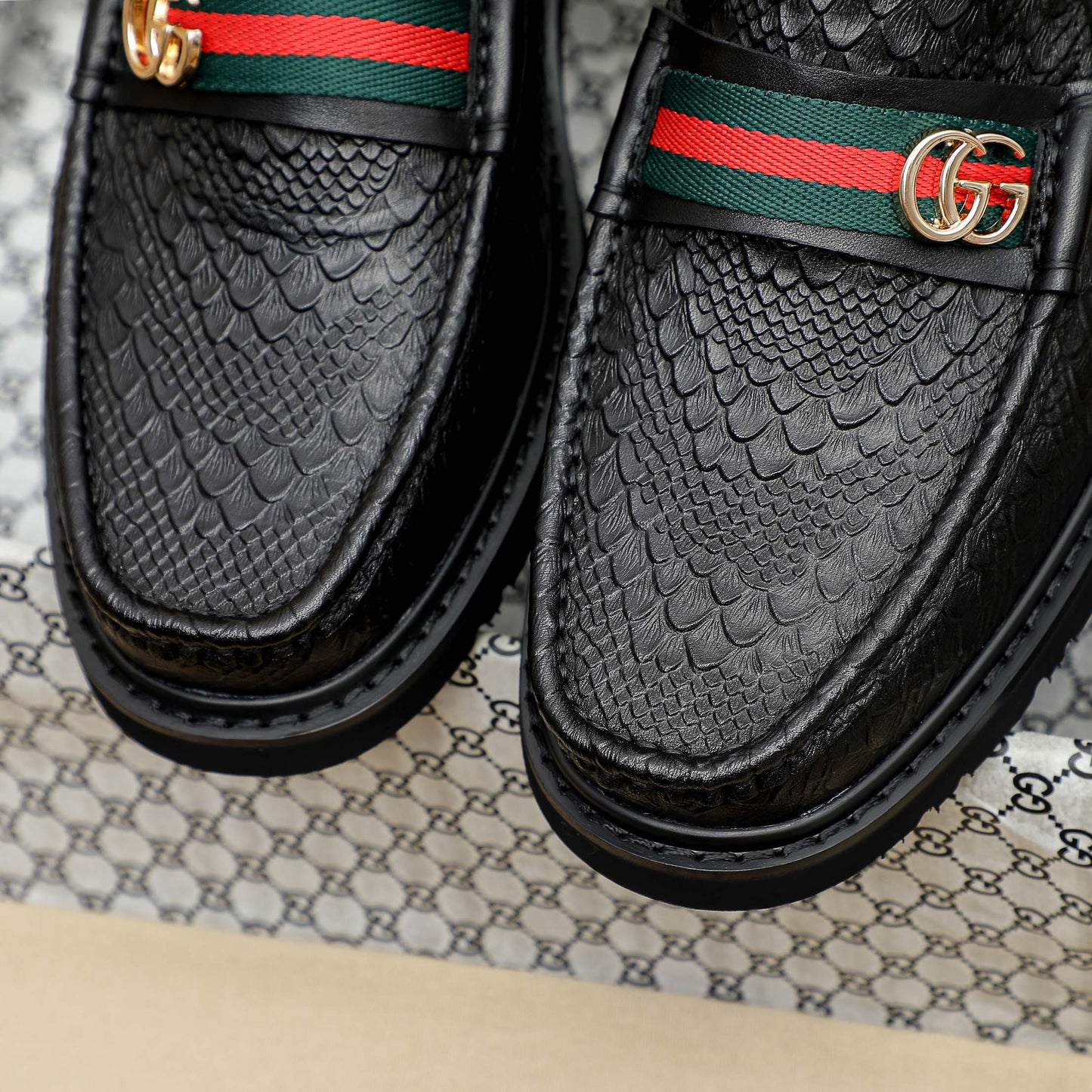 High Quality GG Gu-cci Leather Loafer Shoes for Men Pre Order