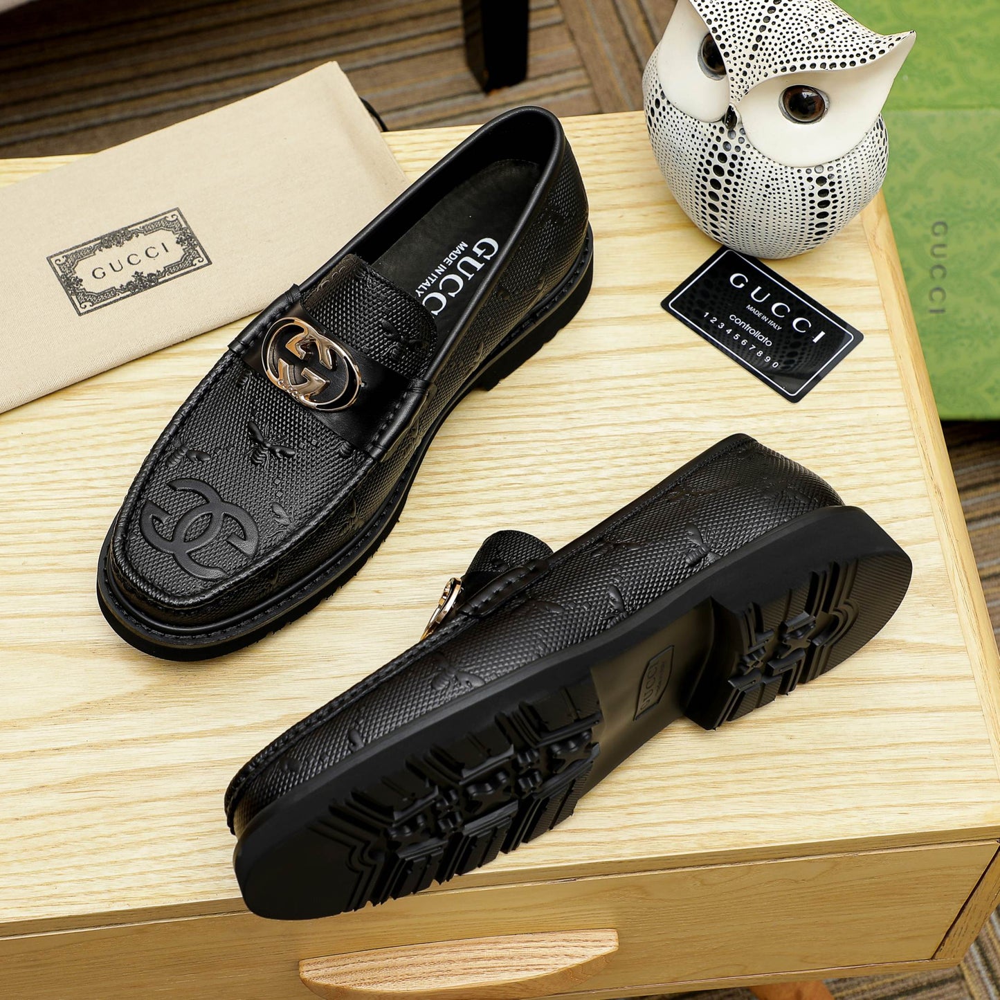 High Quality GG Gu-cci Leather Loafer Shoes for Men Pre Order