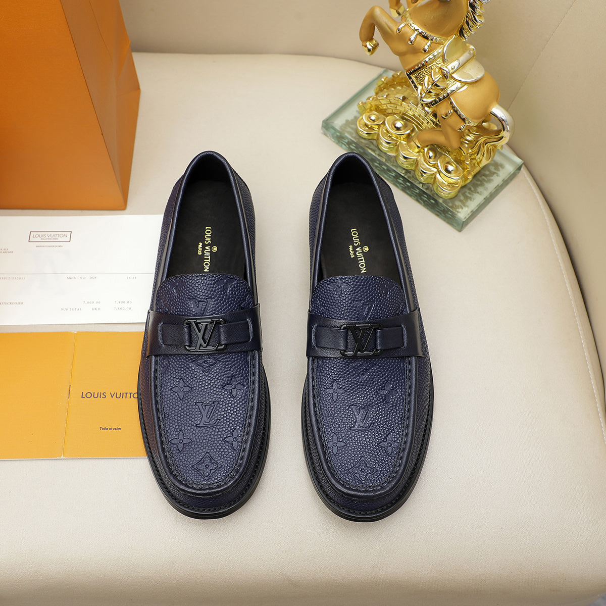 LVE Blue Premium Leather Shoes for Men on Pre Order