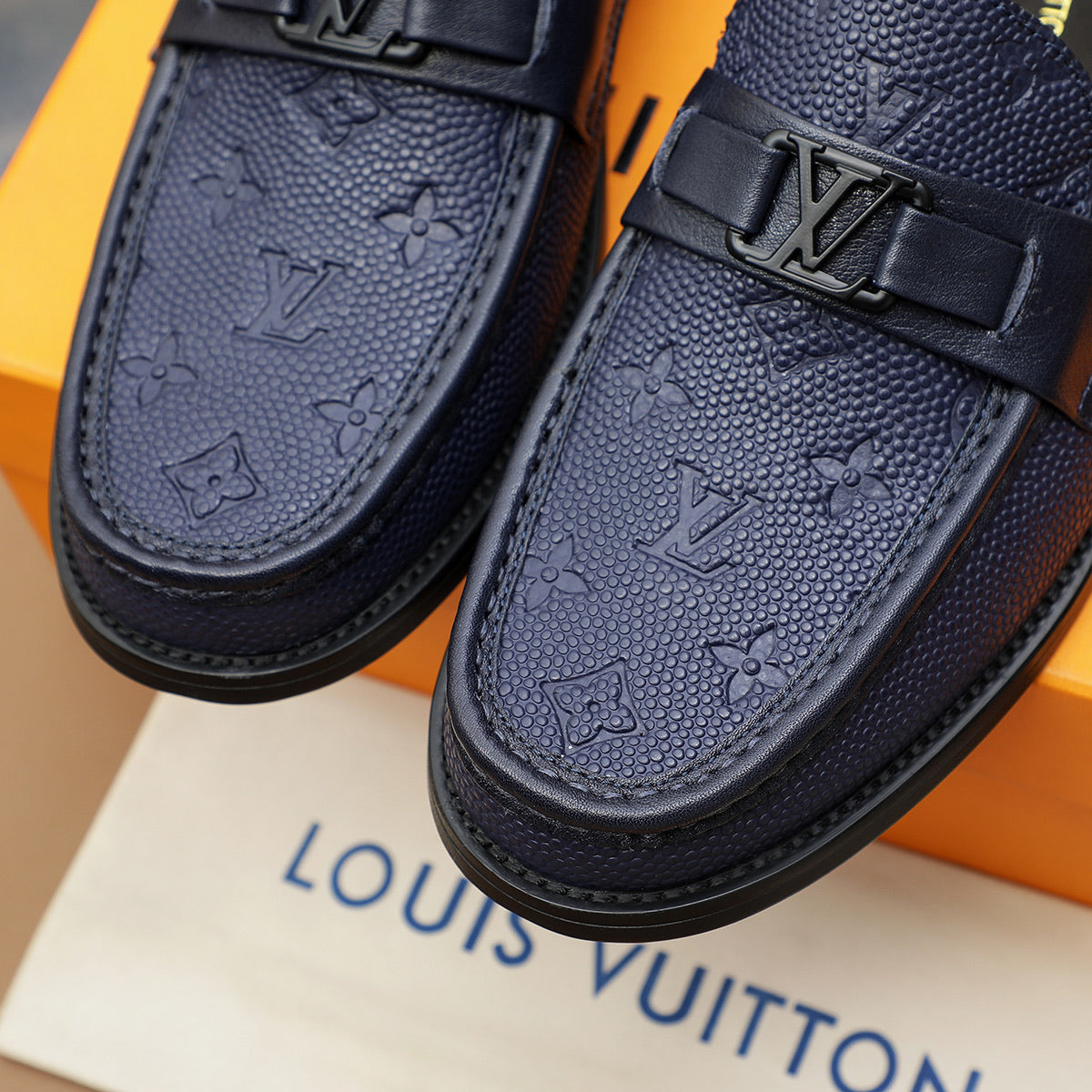 LVE Blue Premium Leather Shoes for Men on Pre Order