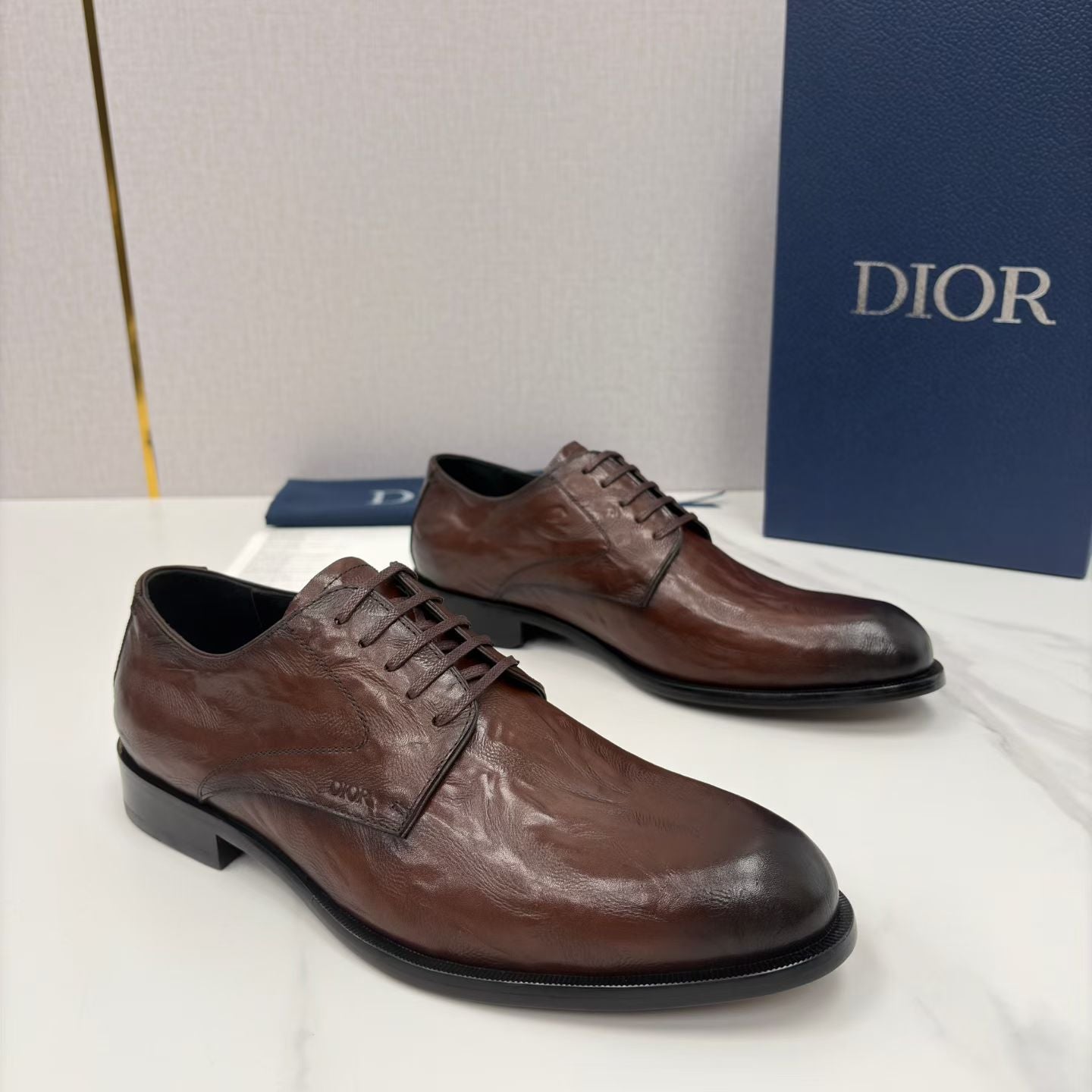 Dior C D Textured Two Tone Formal Leather Shoes for Men Pre order