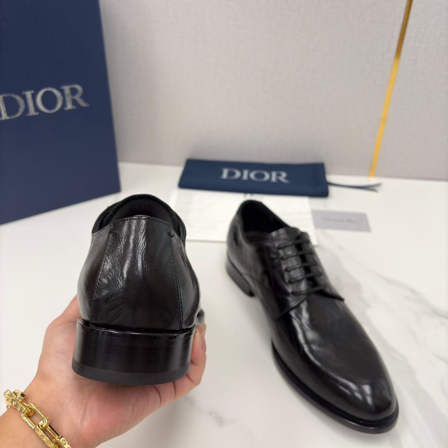 Dior CD Textured Two Tone Formal Leather Shoes for Men Pre order