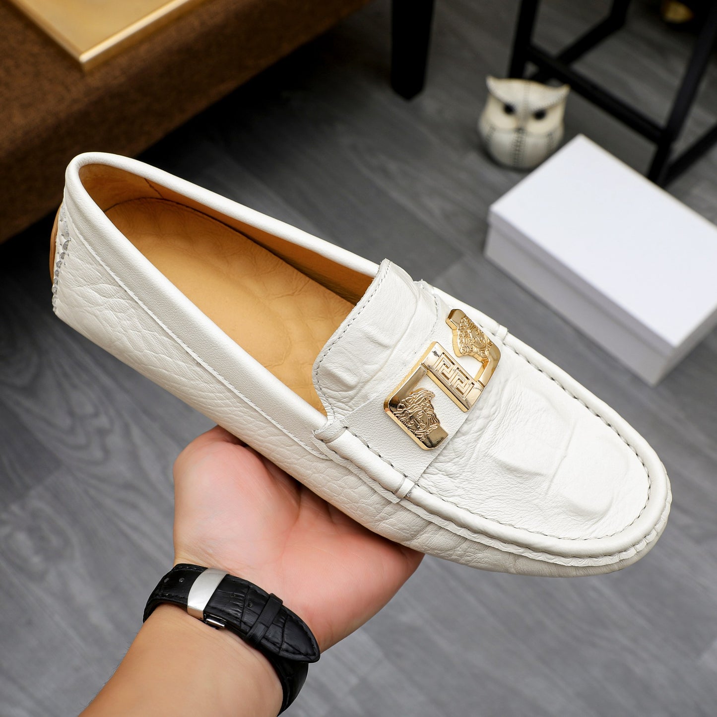 Versce Leather Loafers for Men Pre Order