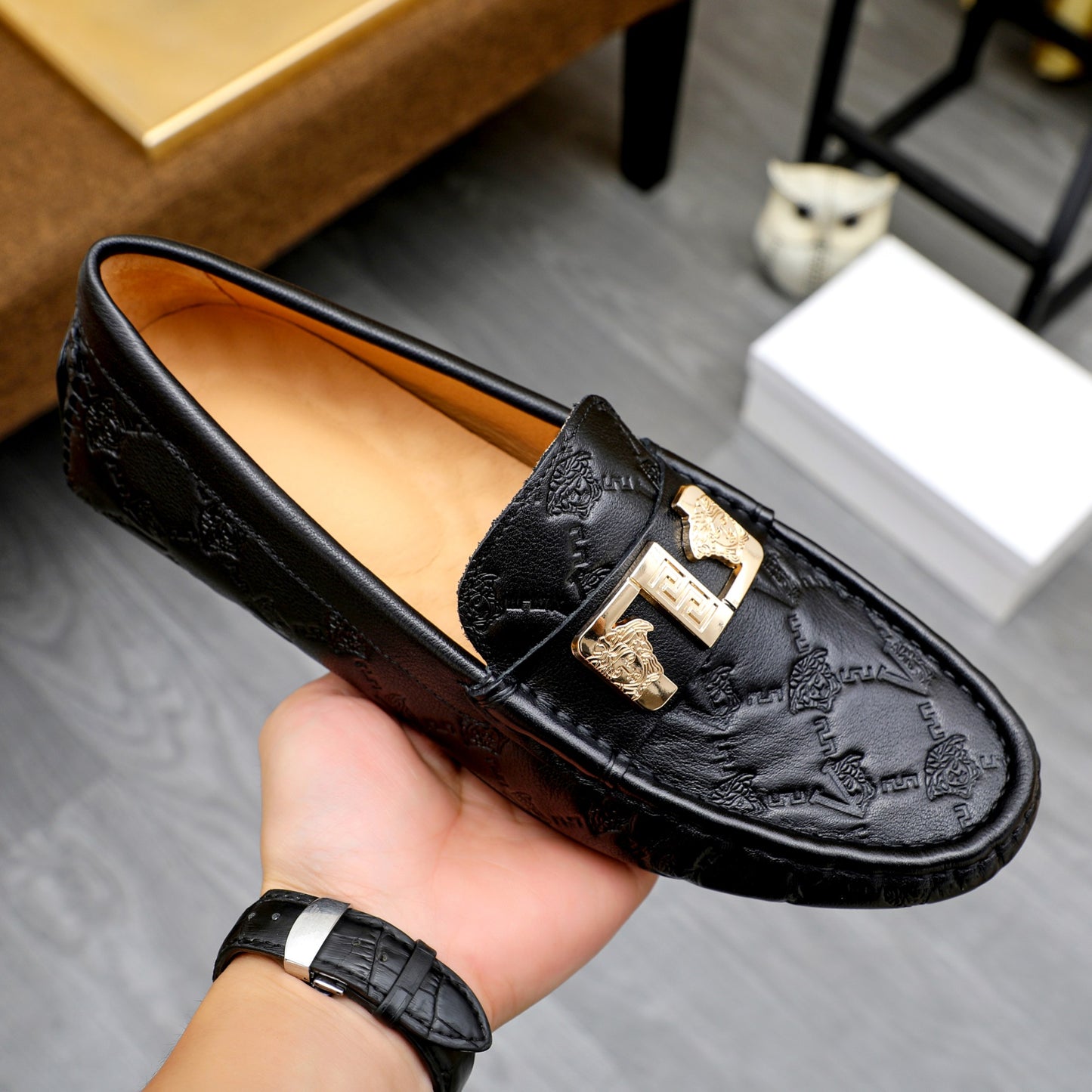 Versce Leather Loafers for Men Pre Order