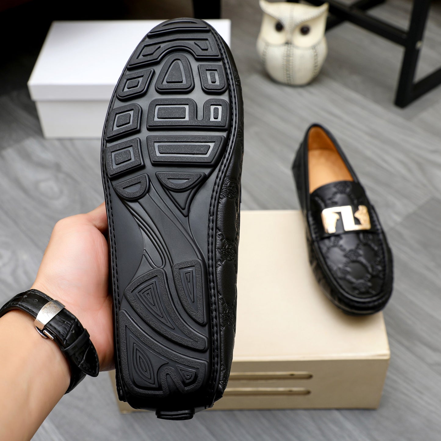 Versce Leather Loafers for Men Pre Order
