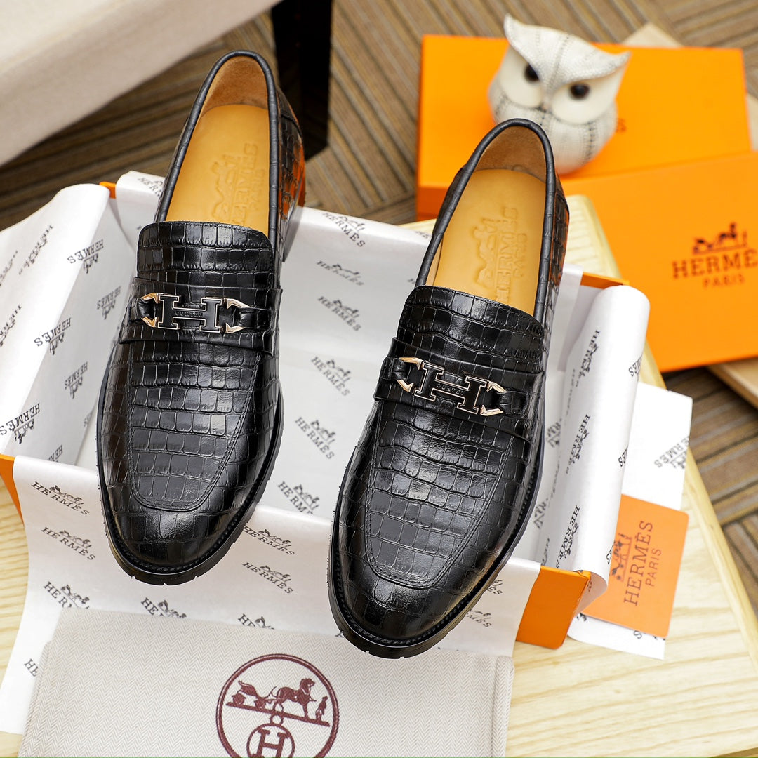 Hrms Premium Crocodile Texture Leather shoes for Men Pre Order