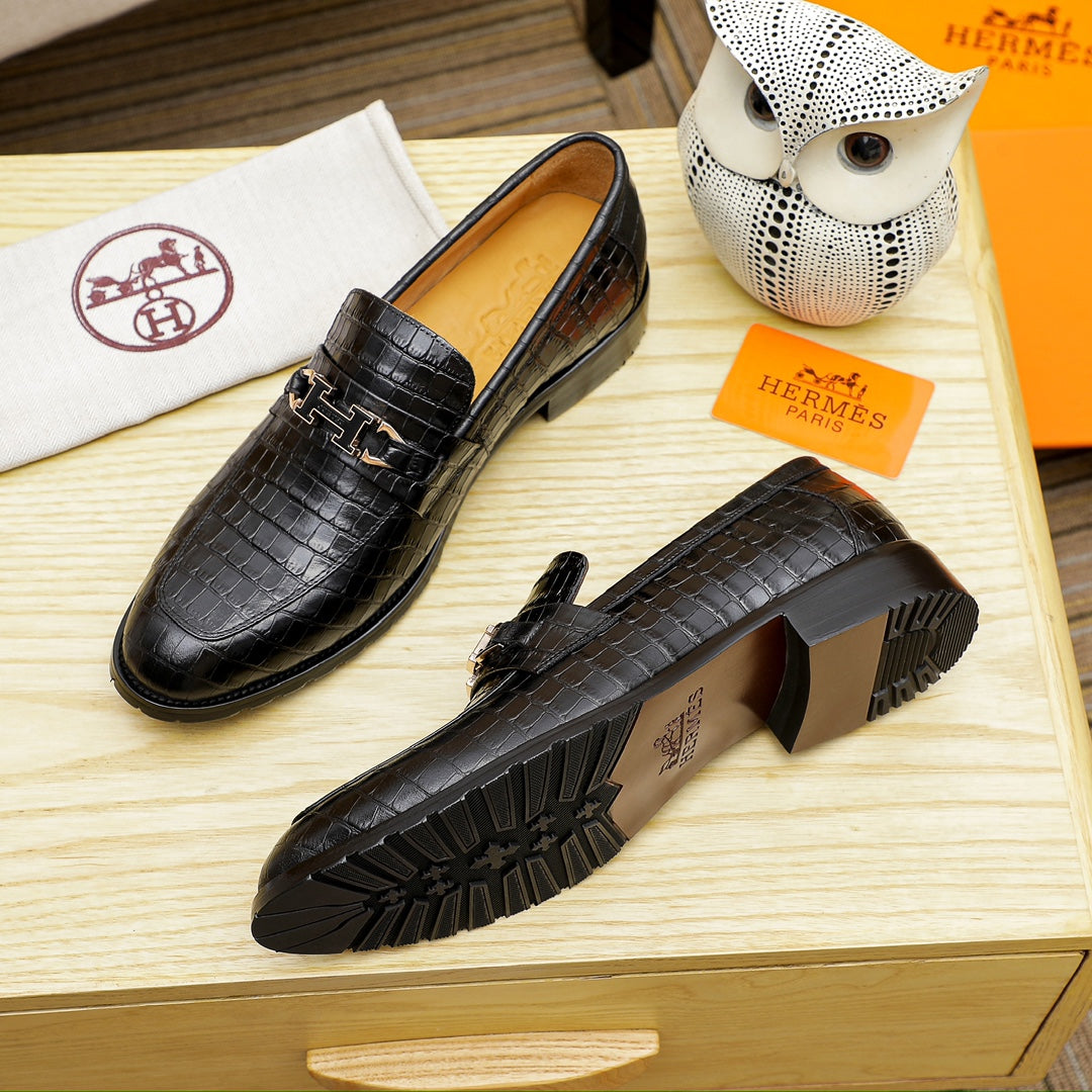 Hrms Premium Crocodile Texture Leather shoes for Men Pre Order