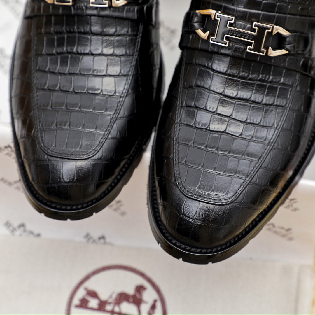 Hrms Premium Crocodile Texture Leather shoes for Men Pre Order