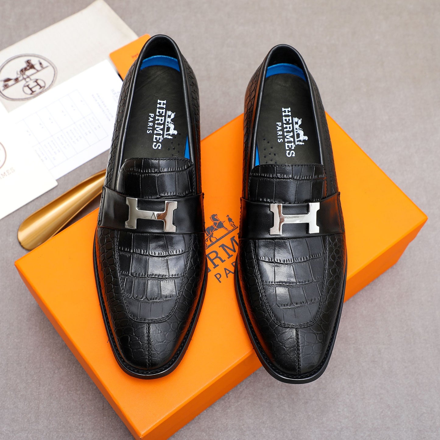 Hrms Leather Crocodile Texture shoes for Men Pre Order