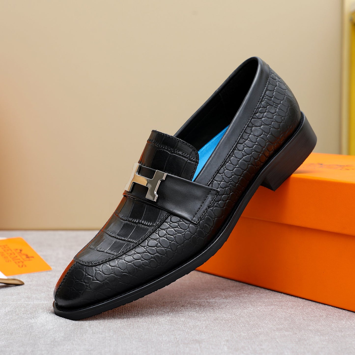 Hrms Leather Crocodile Texture shoes for Men Pre Order