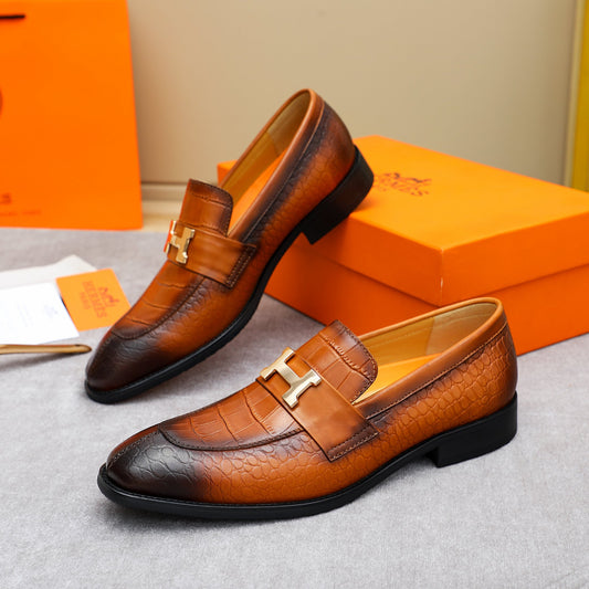 Hrms Leather Crocodile Texture shoes for Men Pre Order