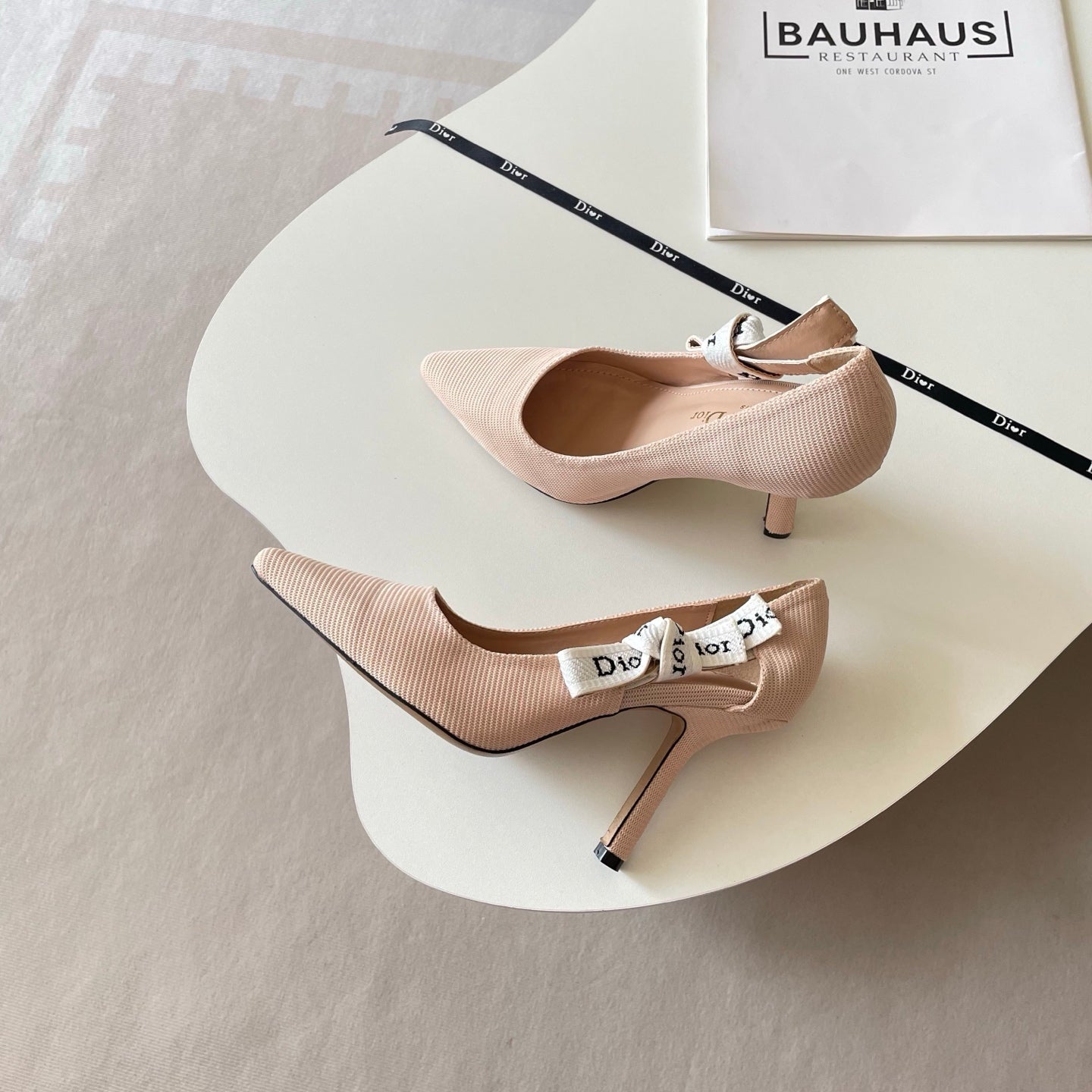 Di0r Stripped Letter Heels for Women Pre Order