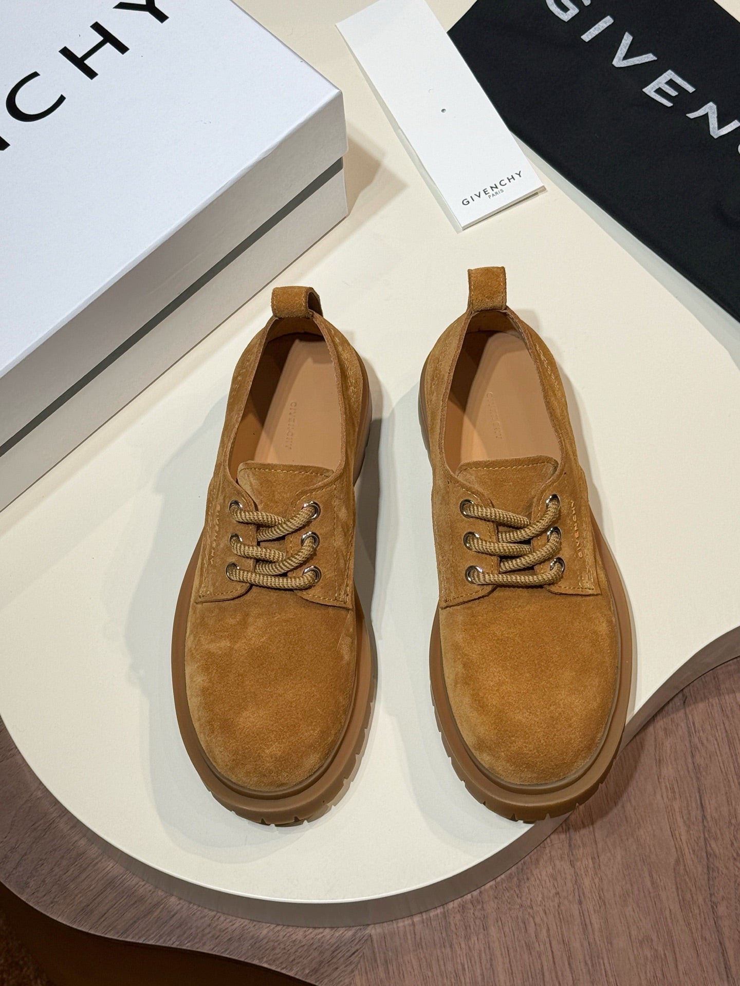 Givenchy Brown Derby suede Leather Shoes for Men