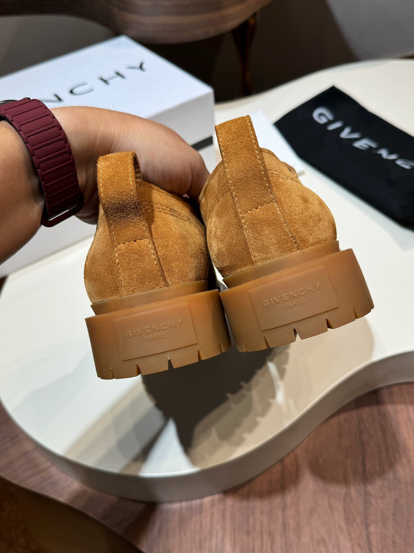 Givenchy Brown Derby suede Leather Shoes for Men
