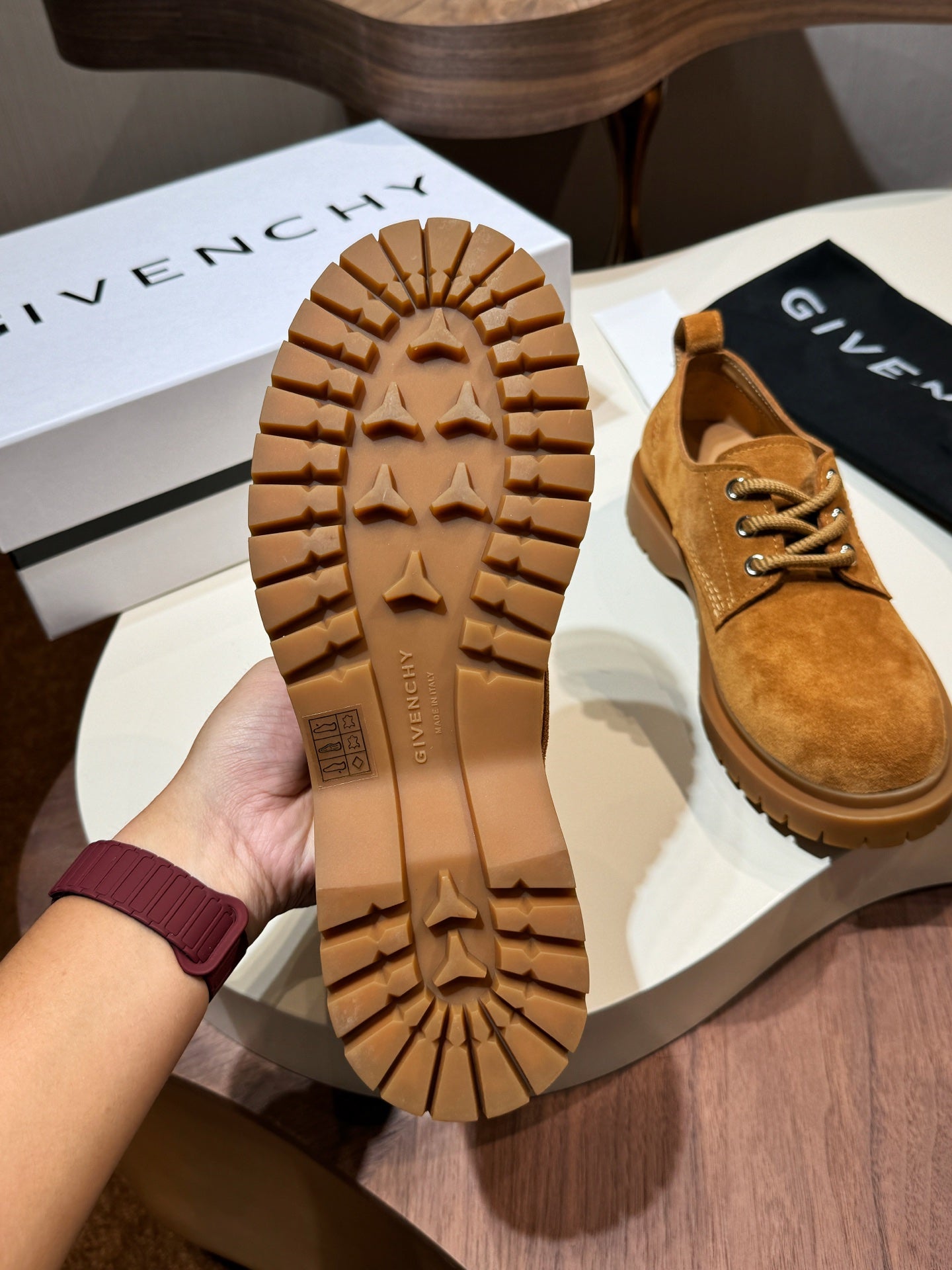 Givenchy Brown Derby suede Leather Shoes for Men