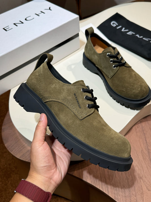 Givenchy Green Derby suede Leather Shoes for Men Pre Order