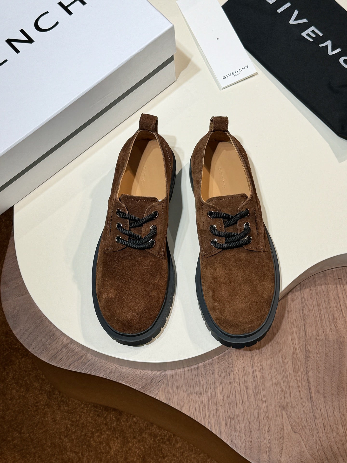 Givenchy Brown Derby suede Leather Shoes for Men