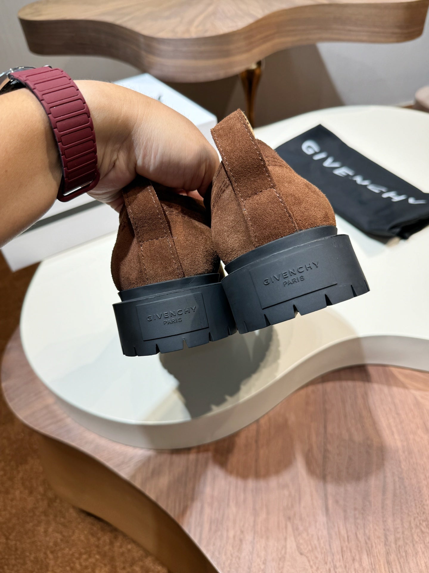 Givenchy Brown Derby suede Leather Shoes for Men