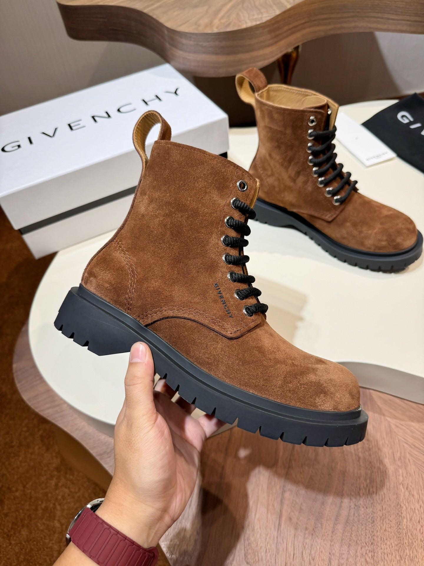 Givenchy Boots Brown suede Leather Shoes for Men