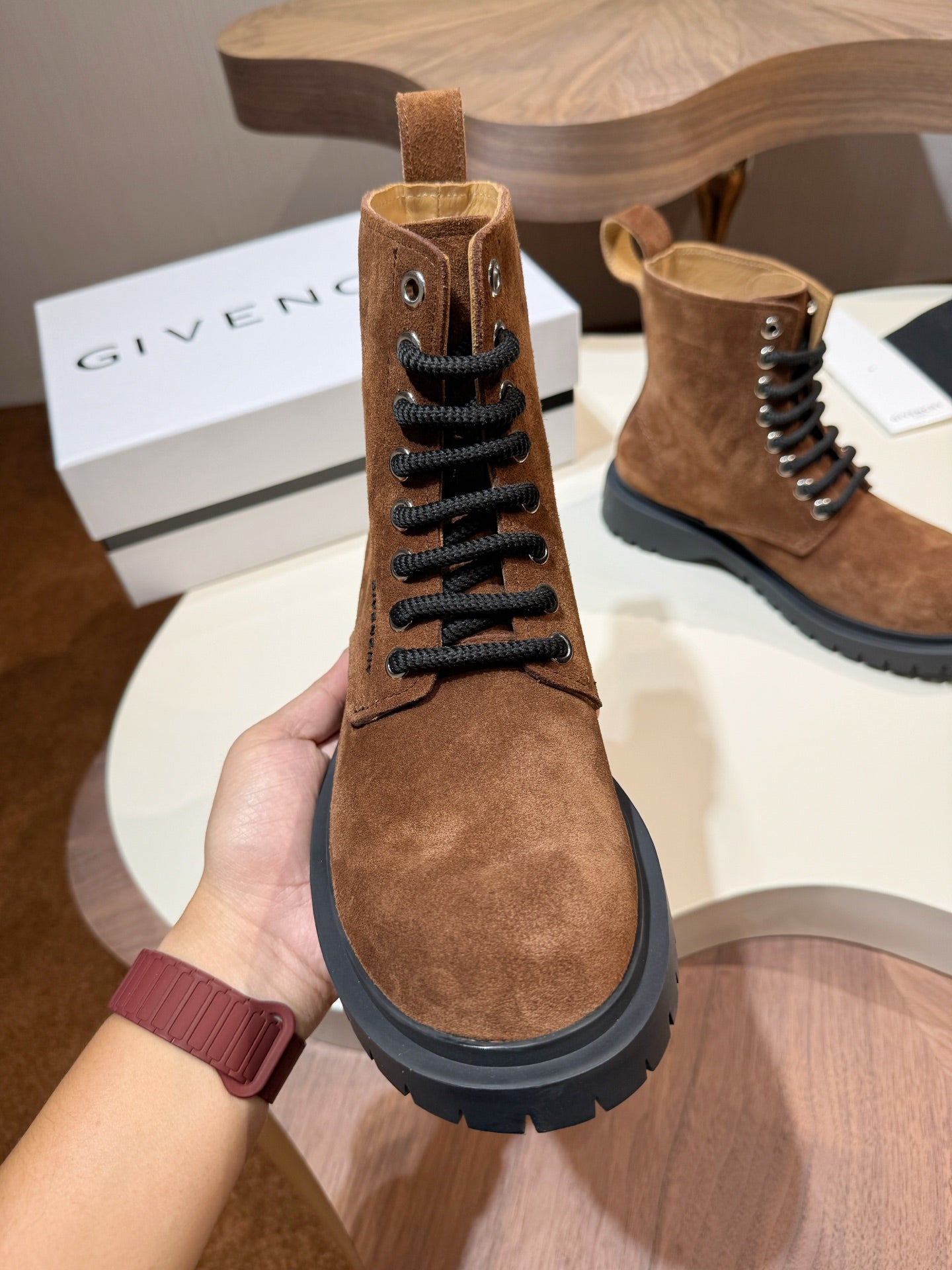 Givenchy Boots Brown suede Leather Shoes for Men