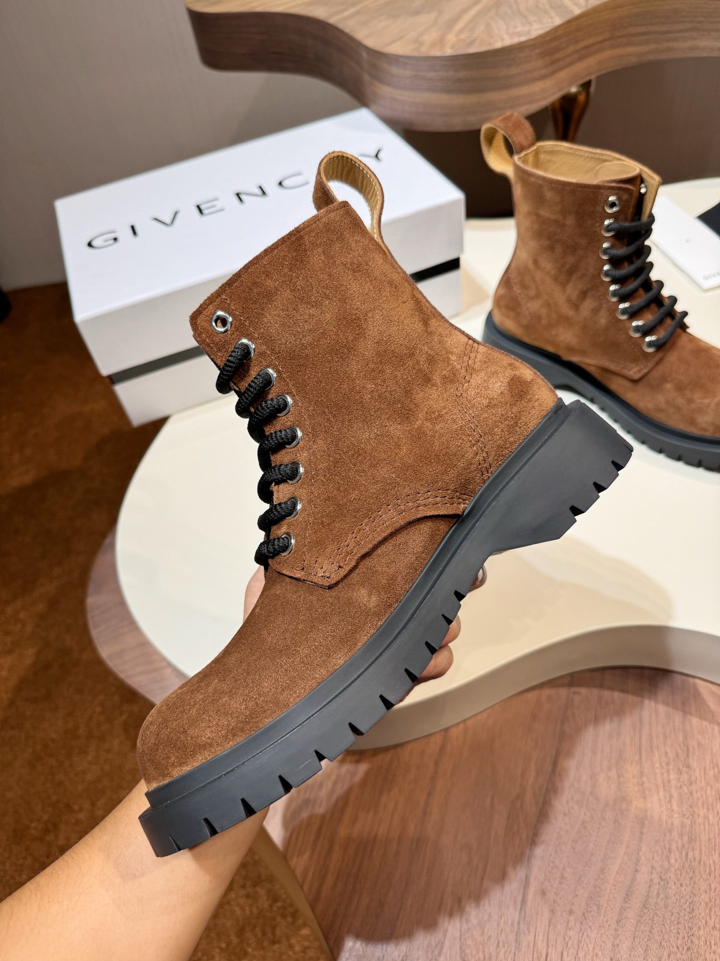 Givenchy Boots Brown suede Leather Shoes for Men