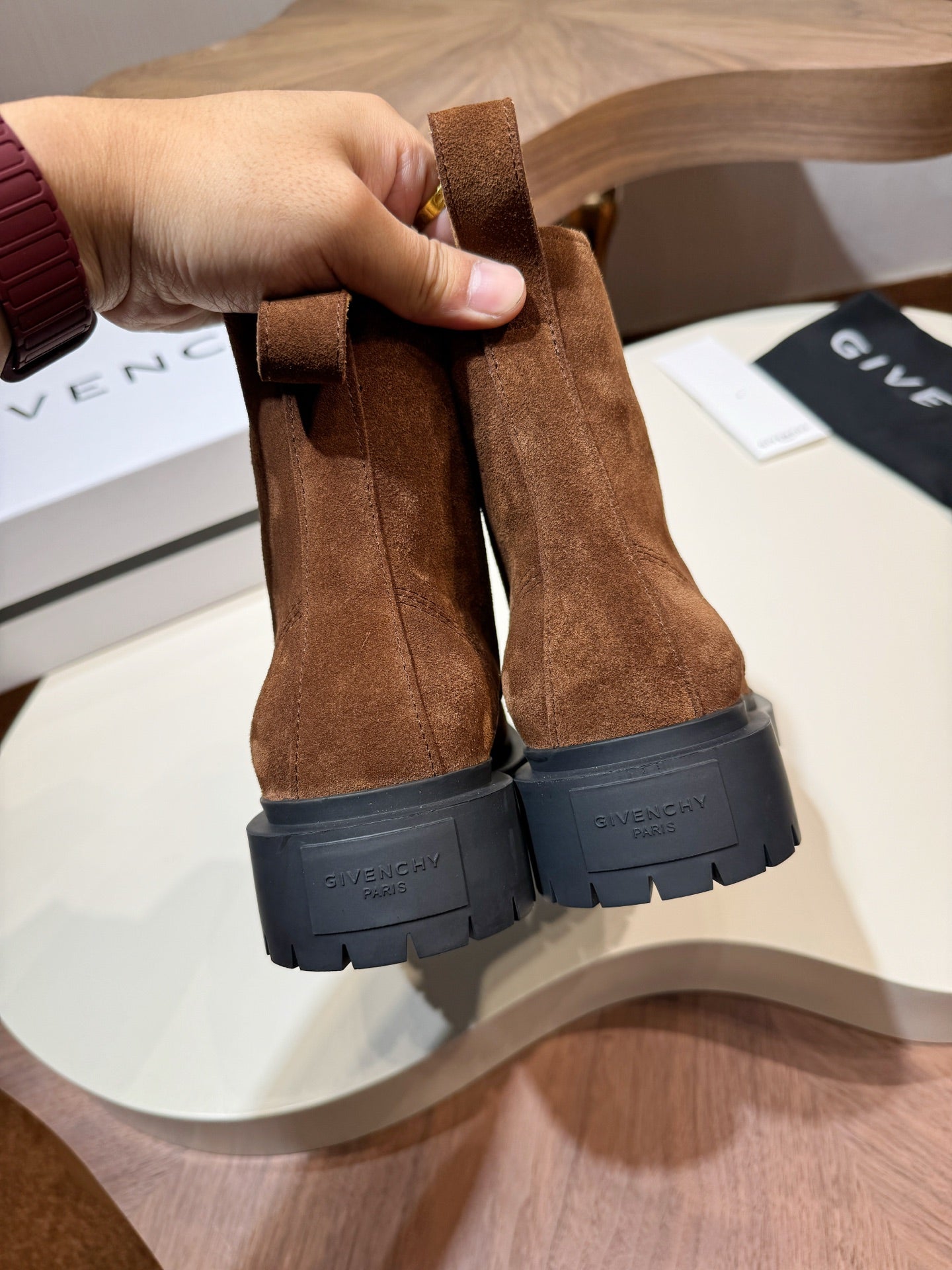 Givenchy Boots Brown suede Leather Shoes for Men