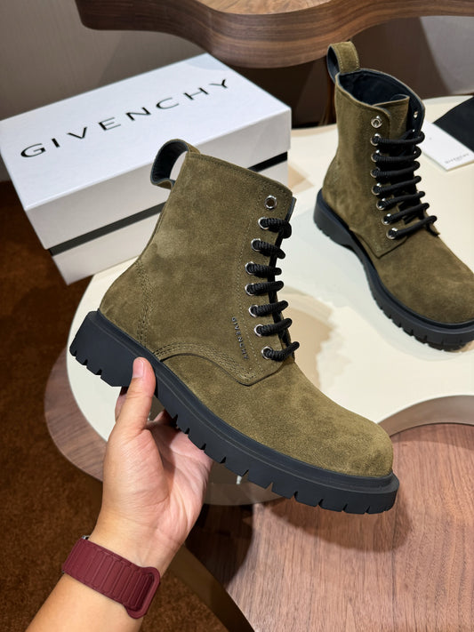Givenchy Boots Green suede Leather Shoes for Men Pre Order