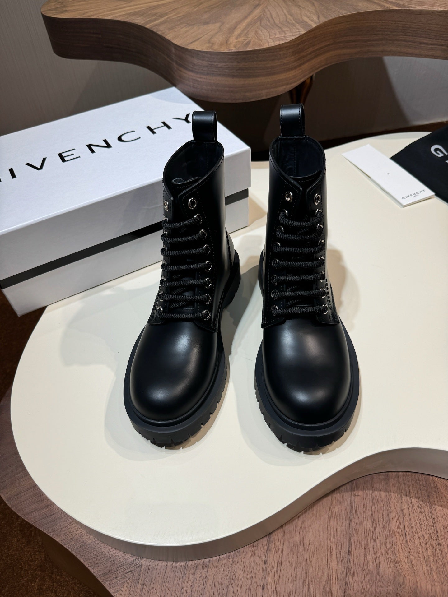 Givenchy Black Boot Leather Shoes for Men