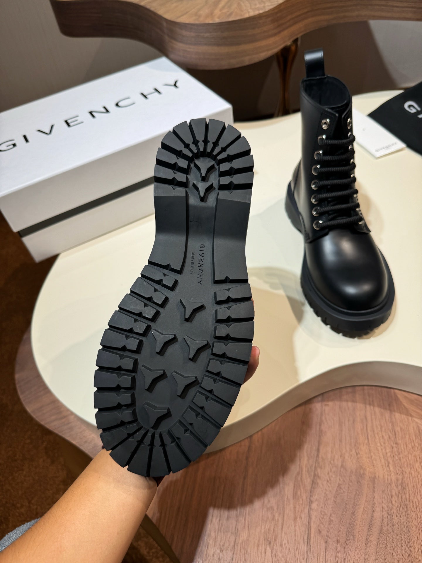 Givenchy Black Boot Leather Shoes for Men