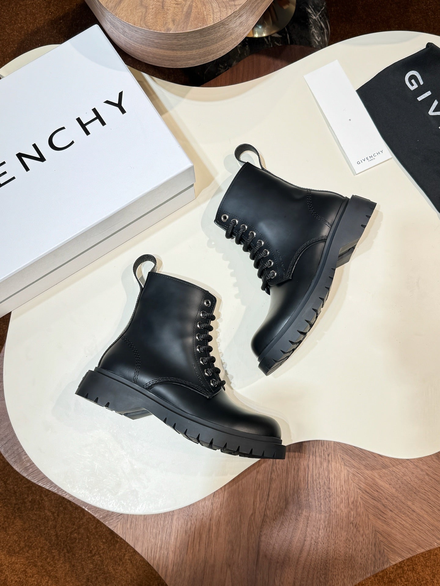 Givenchy Black Boot Leather Shoes for Men