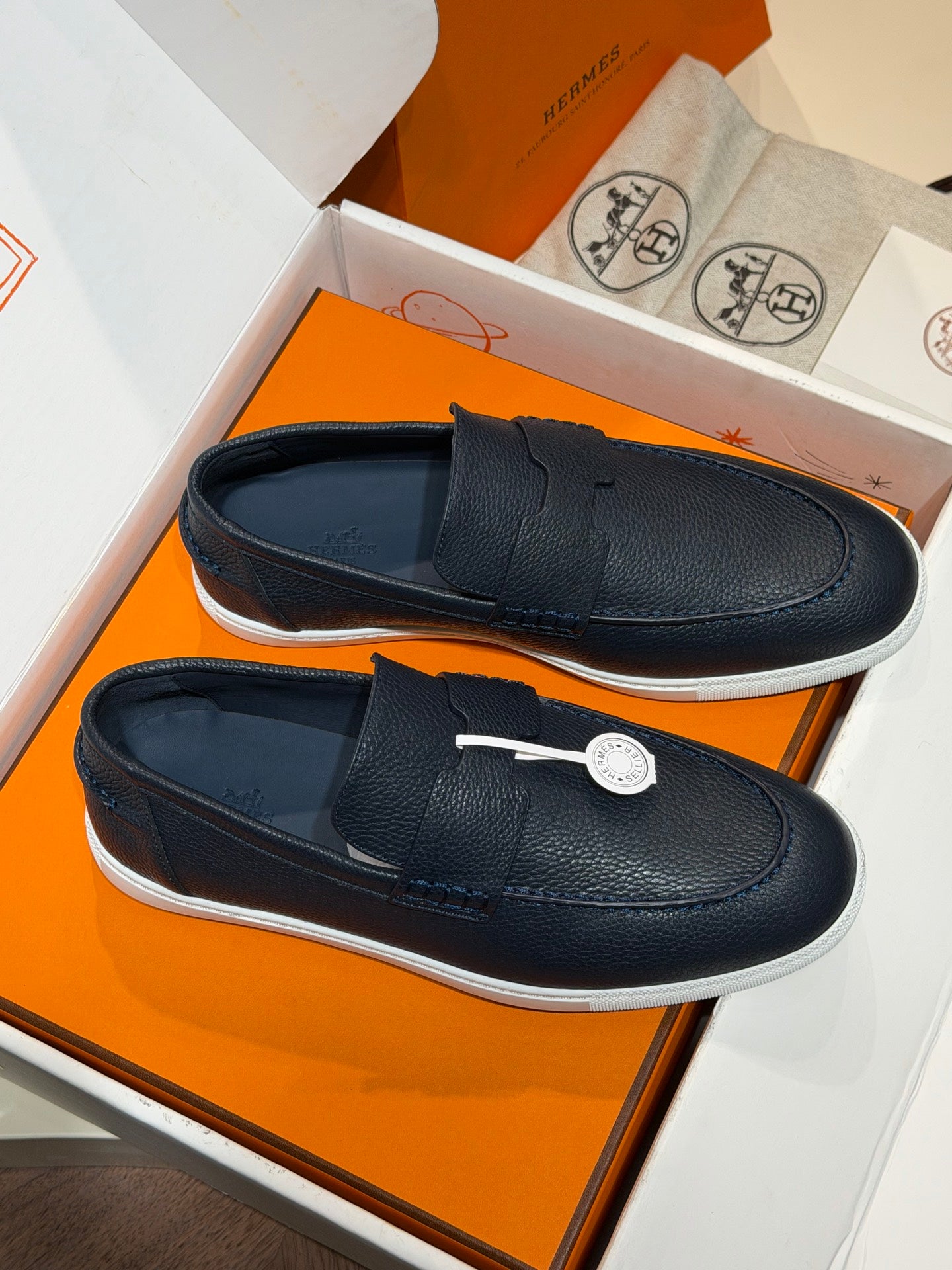 Hrms Blue Freestyle Loafers for Men
