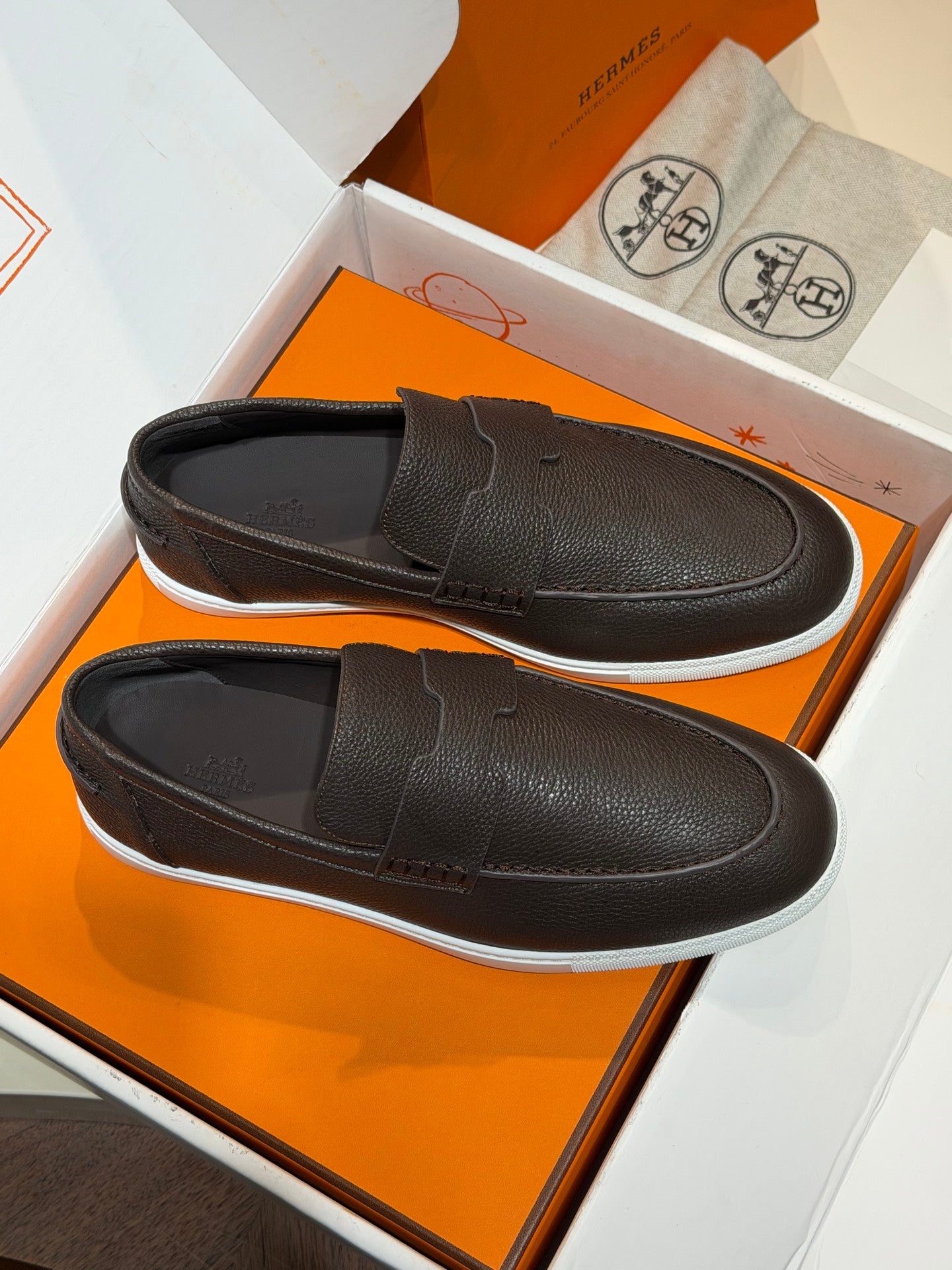 Hrms Brown Freestyle Loafers for Men