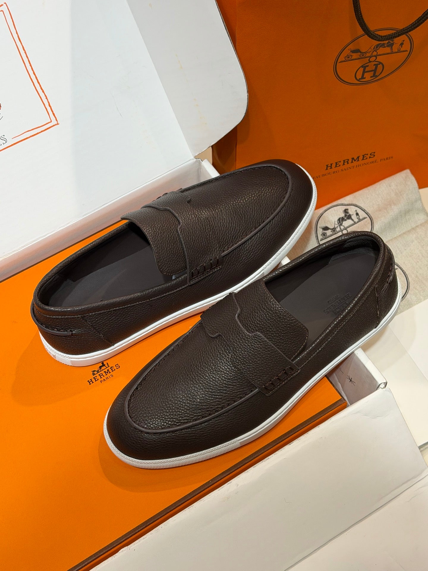 Hrms Brown Freestyle Loafers for Men
