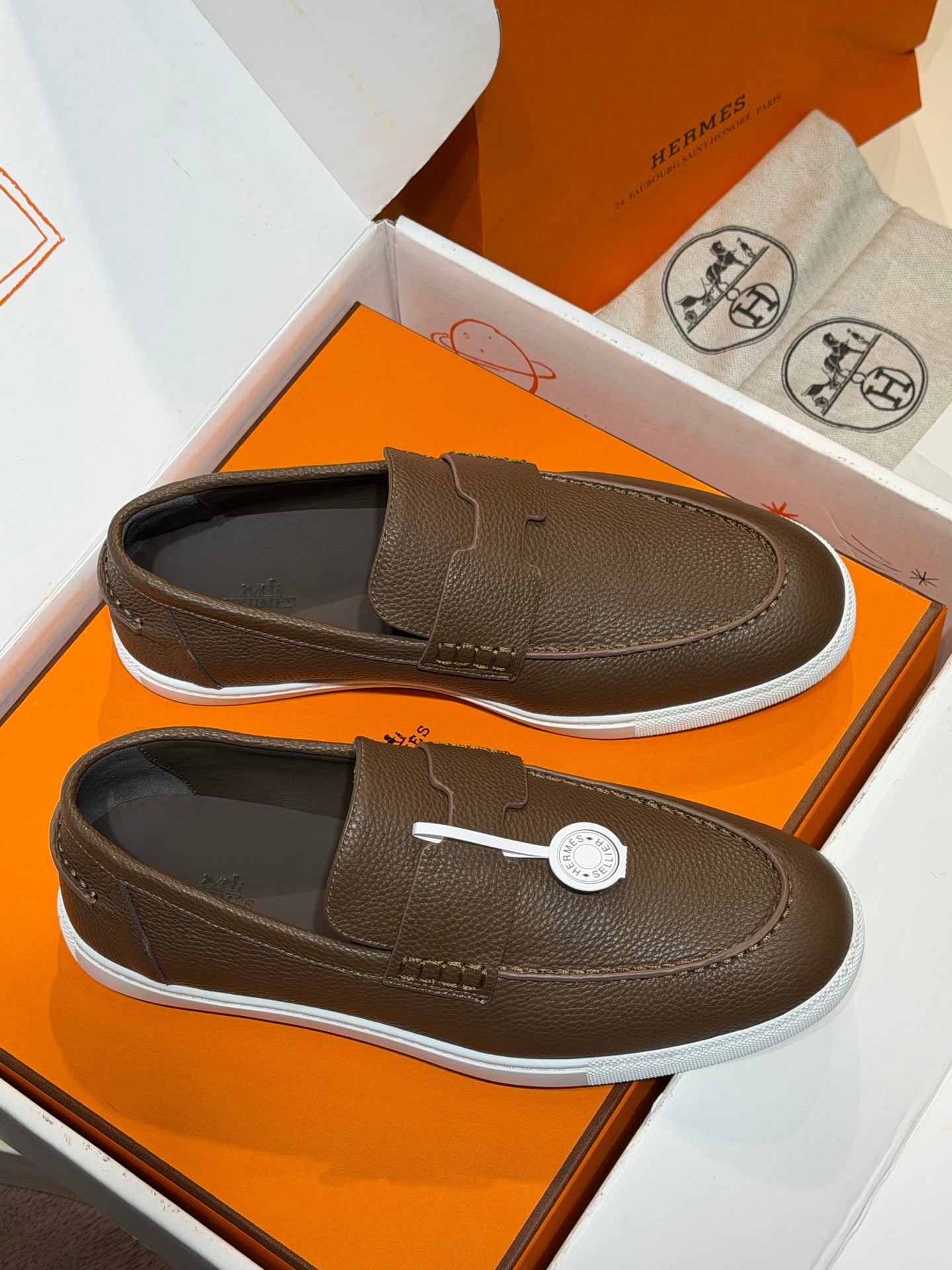 HrmS Brown Freestyle Loafers for Men