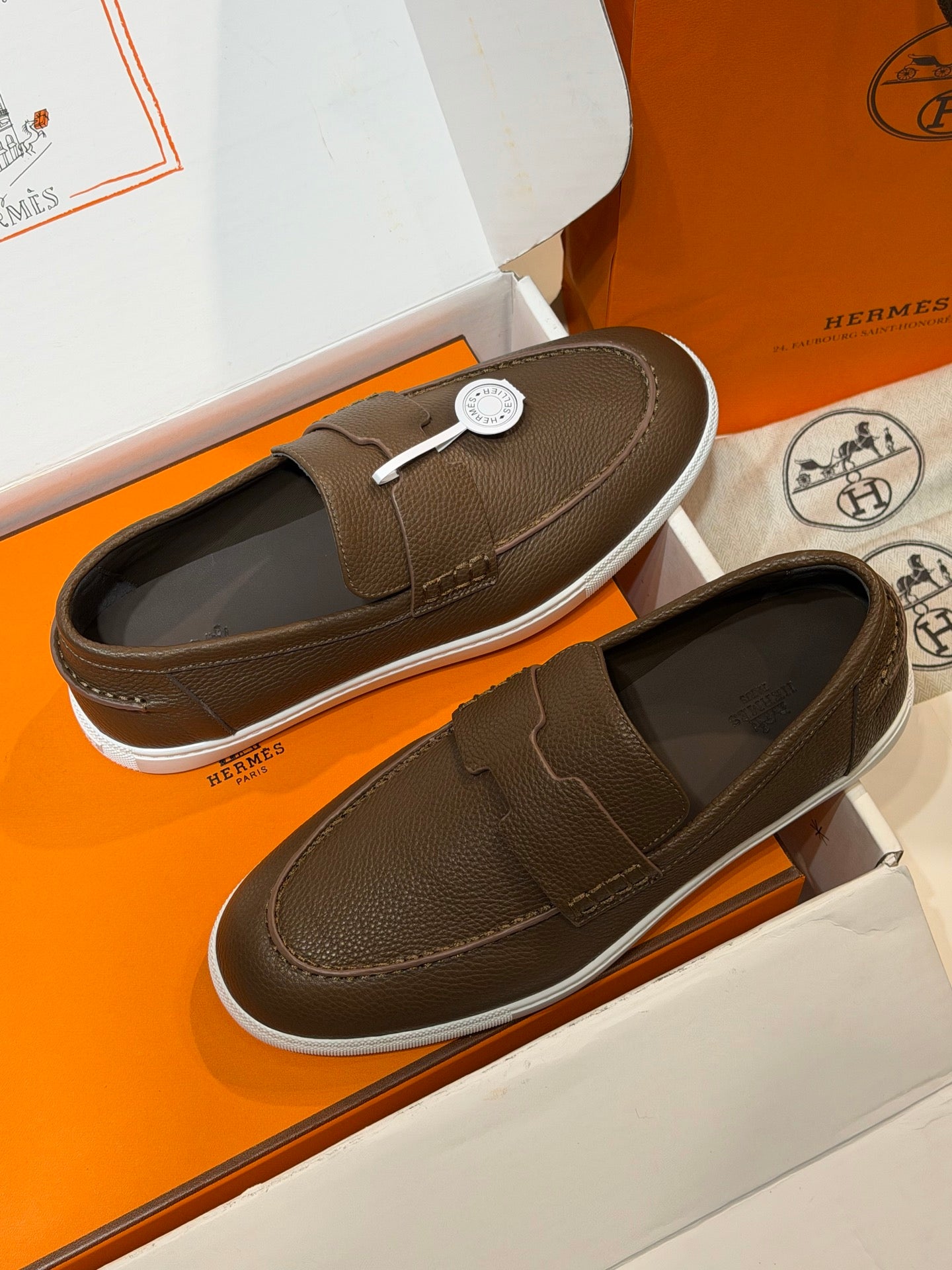 HrmS Brown Freestyle Loafers for Men