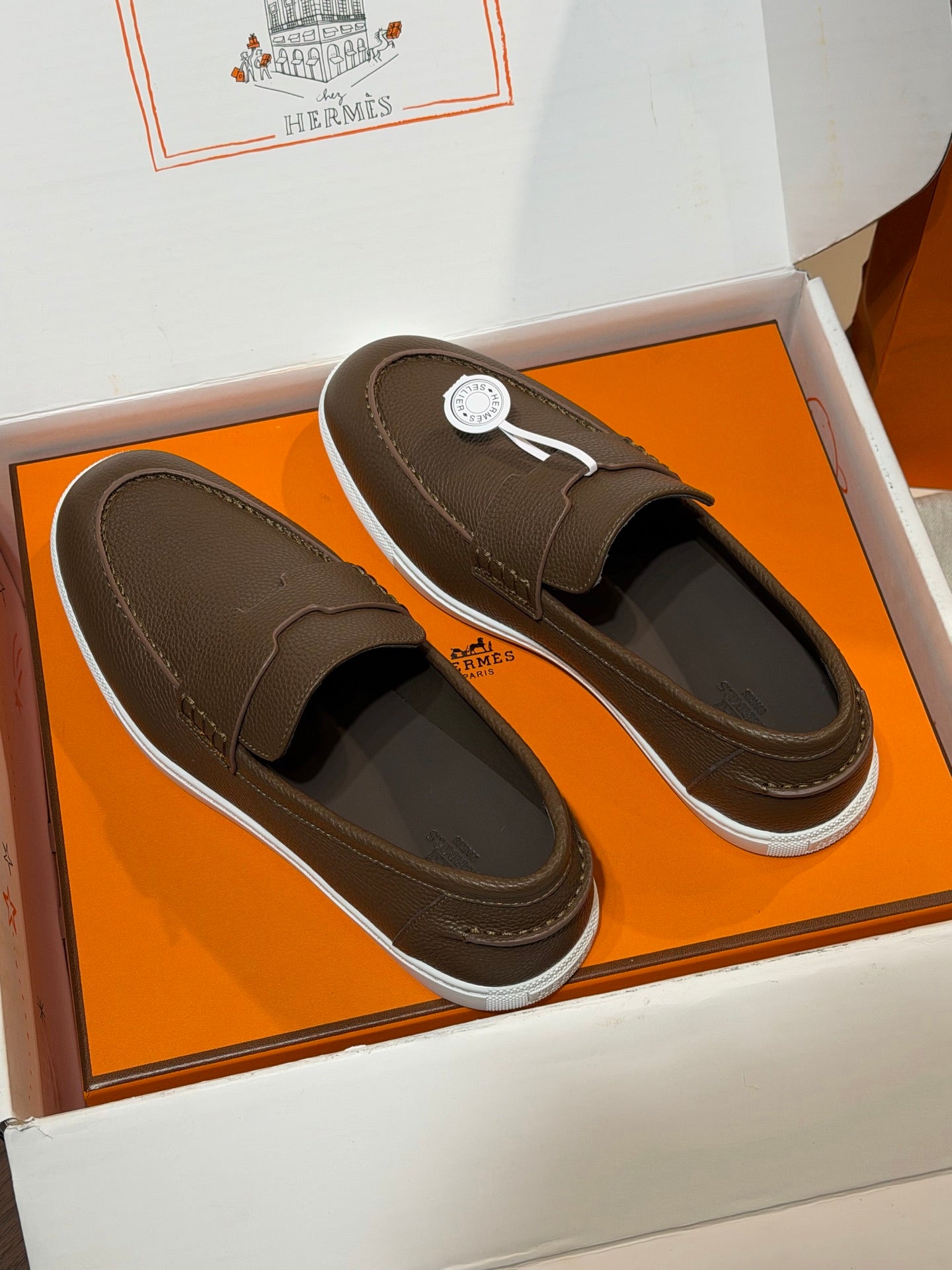 HrmS Brown Freestyle Loafers for Men