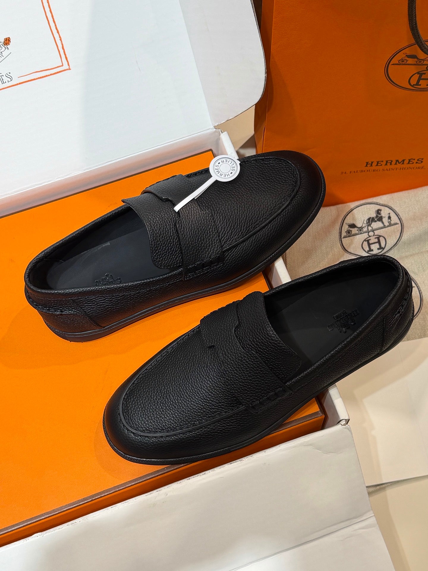 HrmS Black Freestyle Loafers for Men