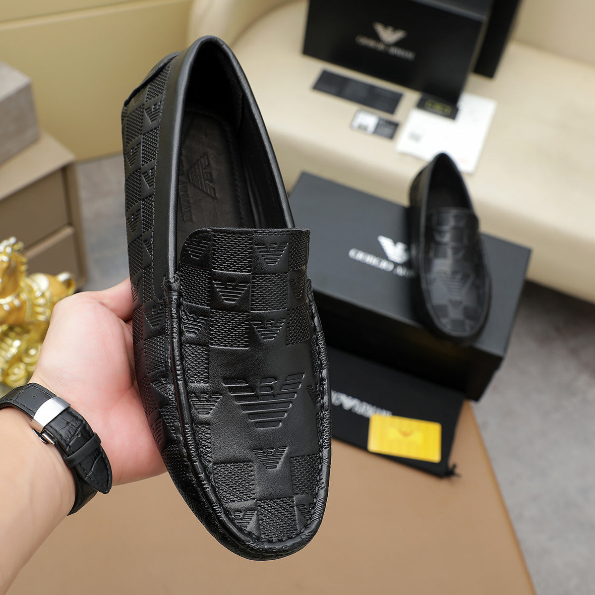 Armani Leather Loafer Shoes for Men Pre Order