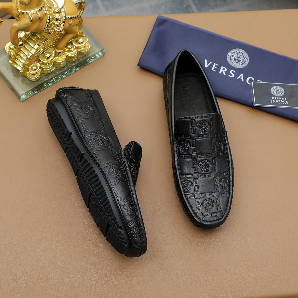 Versace Leather Loafer Shoes for Men Pre Order