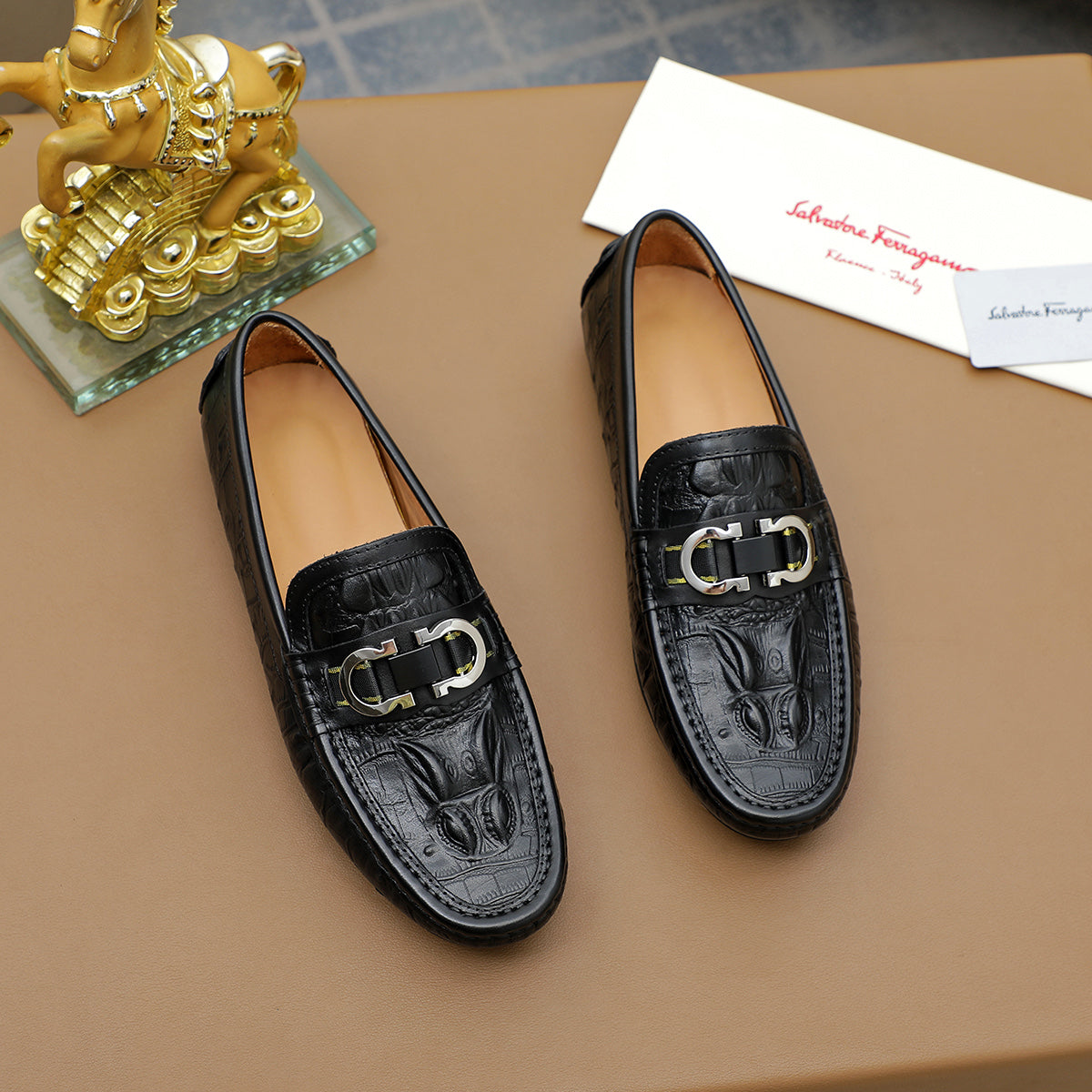 Ferragamo Leather Loafer Shoes for Men Pre Order