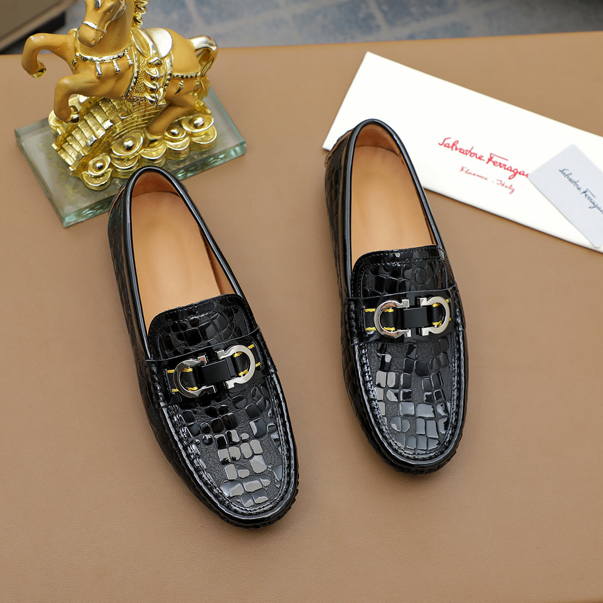 Ferragamo Leather Loafer Shoes for Men Pre Order