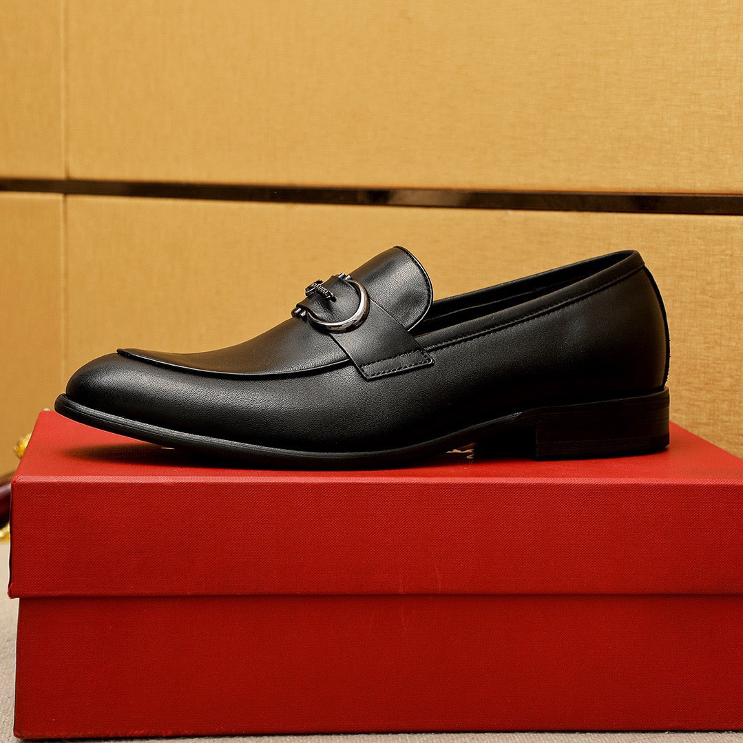 Ferragamo Glossy Leather Shoes for Men Pre Order