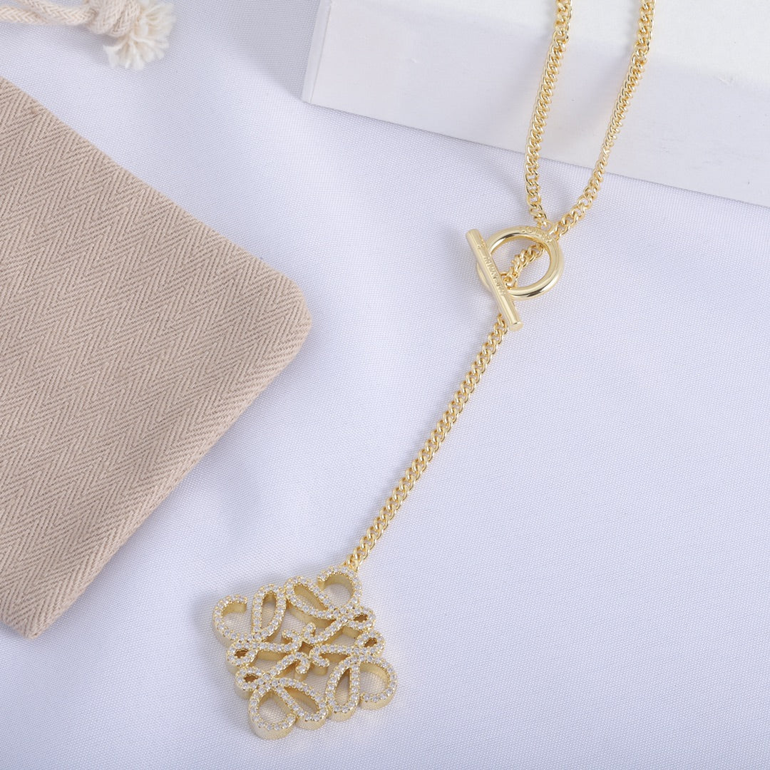 Loewe Golden Locket with Chain for Women
