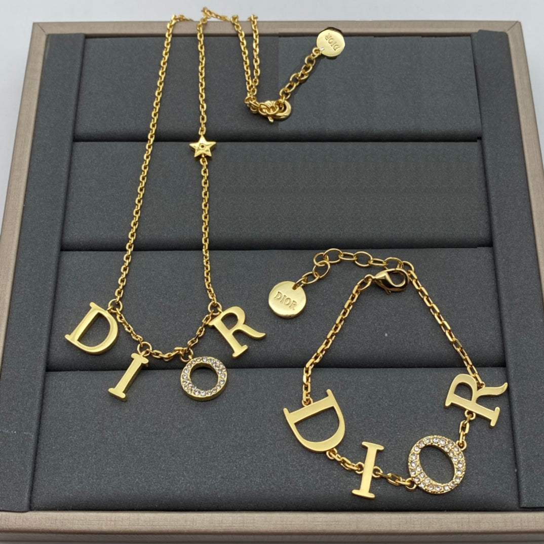 Dior Necklace & Bracelet Set for Women